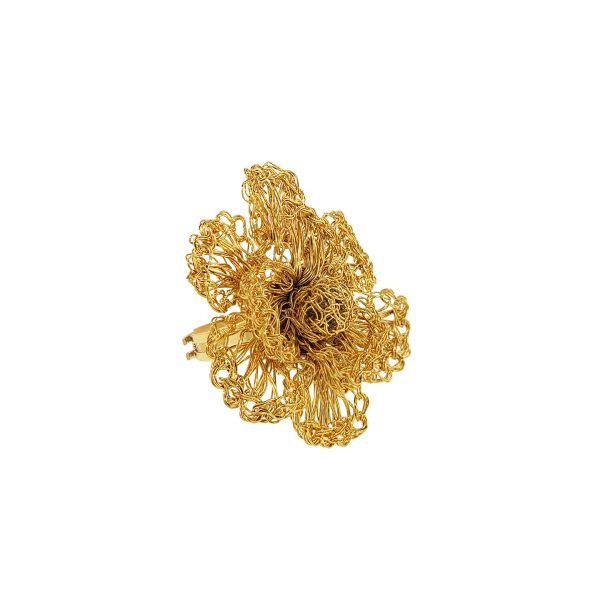 All Gold Flora Handmade Crochet Ring