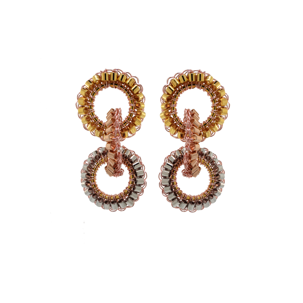 Trio Gold Mix Lola Handmade Crochet Earrings