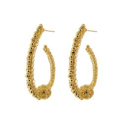 All Gold Ovaly Hoops Handmade Crochet Earrings