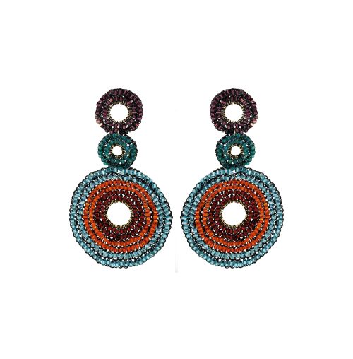 Multi & Black Gia Handmade Crochet Earrings