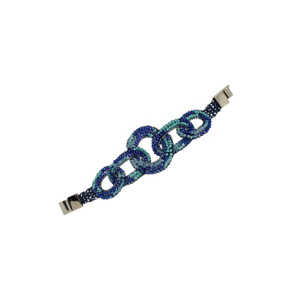 Denim Blue Mix Artemis Handmade Crochet Bracelet