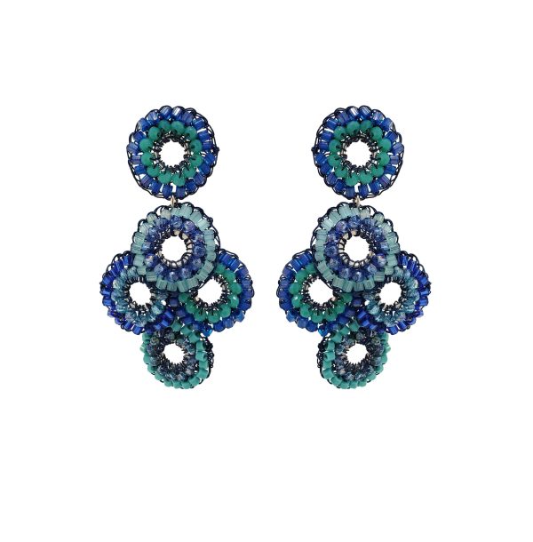 Denim Blue Mix Coco Handmade Crochet Earrings