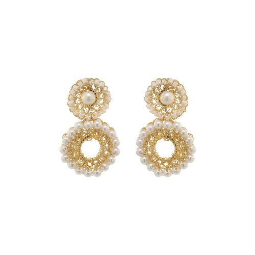 Pearl & Gold Zara Mini Handmade Crochet Earring