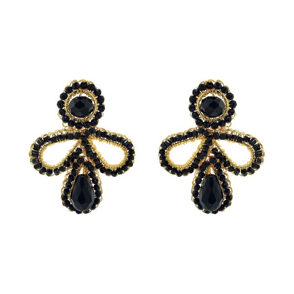 Black & Gold Allusions Trio Crochet Handmade Earrings