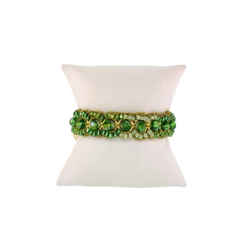 Jade Green Mix Olympia Handmade Crochet Bracelet