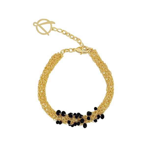 Black & Gold Wild Card Handmade Crochet Bracelet