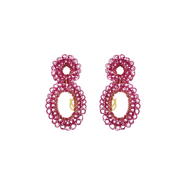 All Pink Artemis Mini Handmade Crochet Earrings